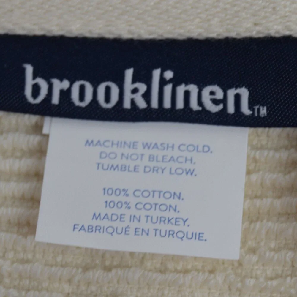 Brooklinen 100% Organic Cotton Ribbed Washcloths Vanilla Set 2 WC-GTS-41 NEW